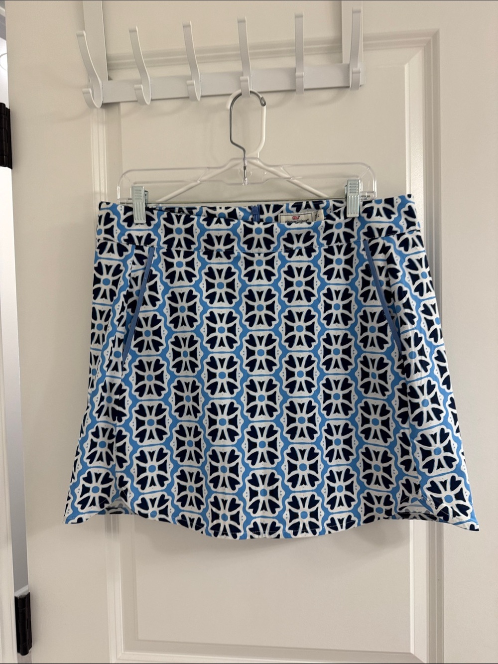 Blue Patterned A-Line Skirt by vineyard evokes